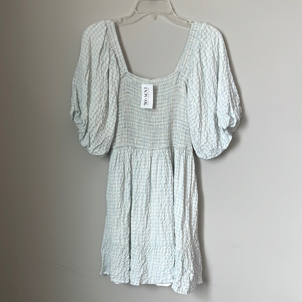 **NEW WITH TAGS**  Momni Boutique Natalie Sky Blue Dress